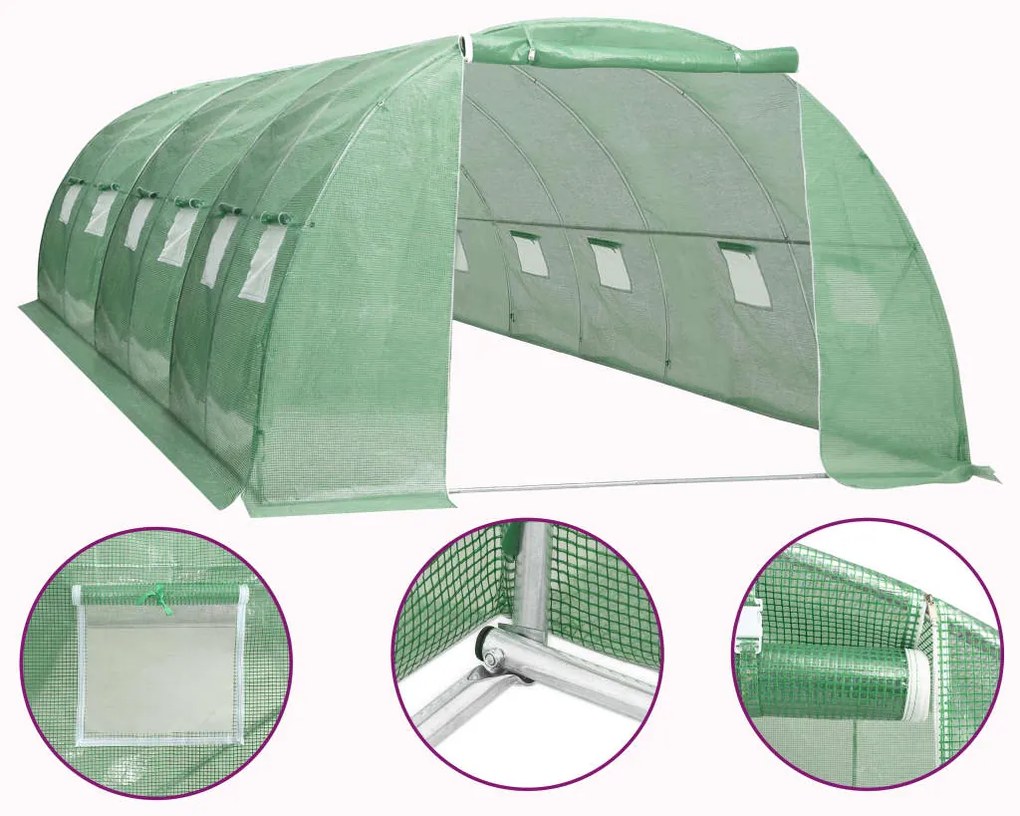 Estufa 24 m² 6x4x2 m