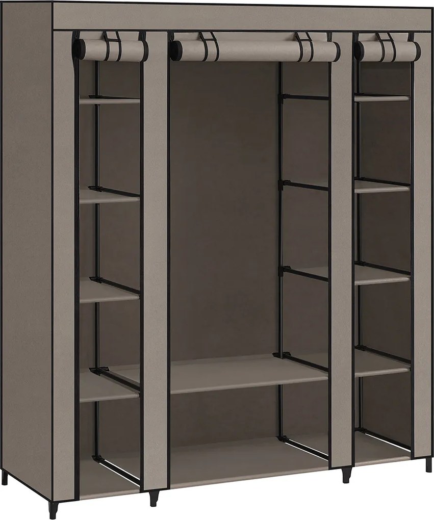 Guarda Roupa em Tecido dobrável com varão para roupa 45 x 150 x 175 cm Taupe