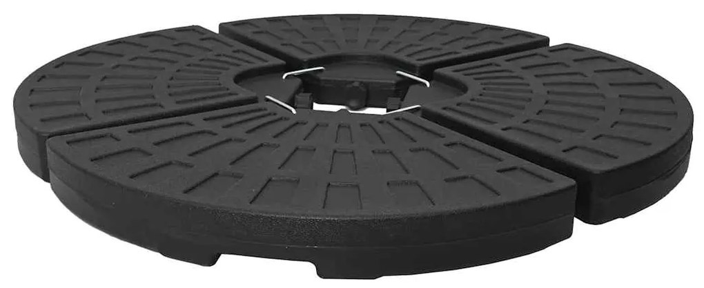 Base de guarda-sol em forma de ventoinha 4 pcs preto