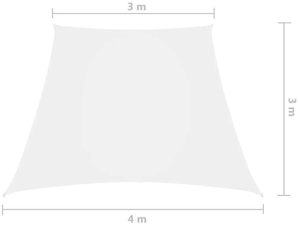 Para-sol estilo vela tecido oxford trapézio 3/4x3 m branco