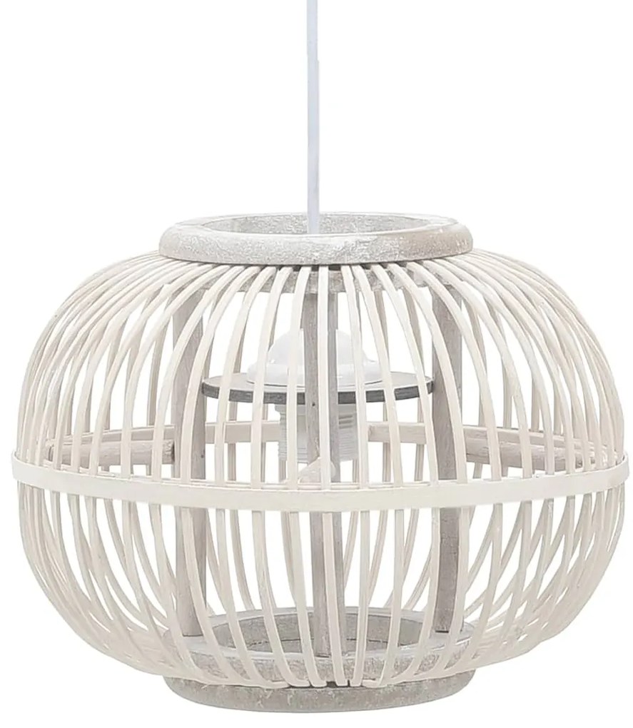 vidaXL Candeeiro suspenso globo 40 W 30x22 cm E27 salgueiro branco
