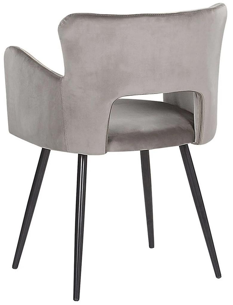 Conjunto de 2 cadeiras de jantar em veludo cinzento SANILAC Beliani