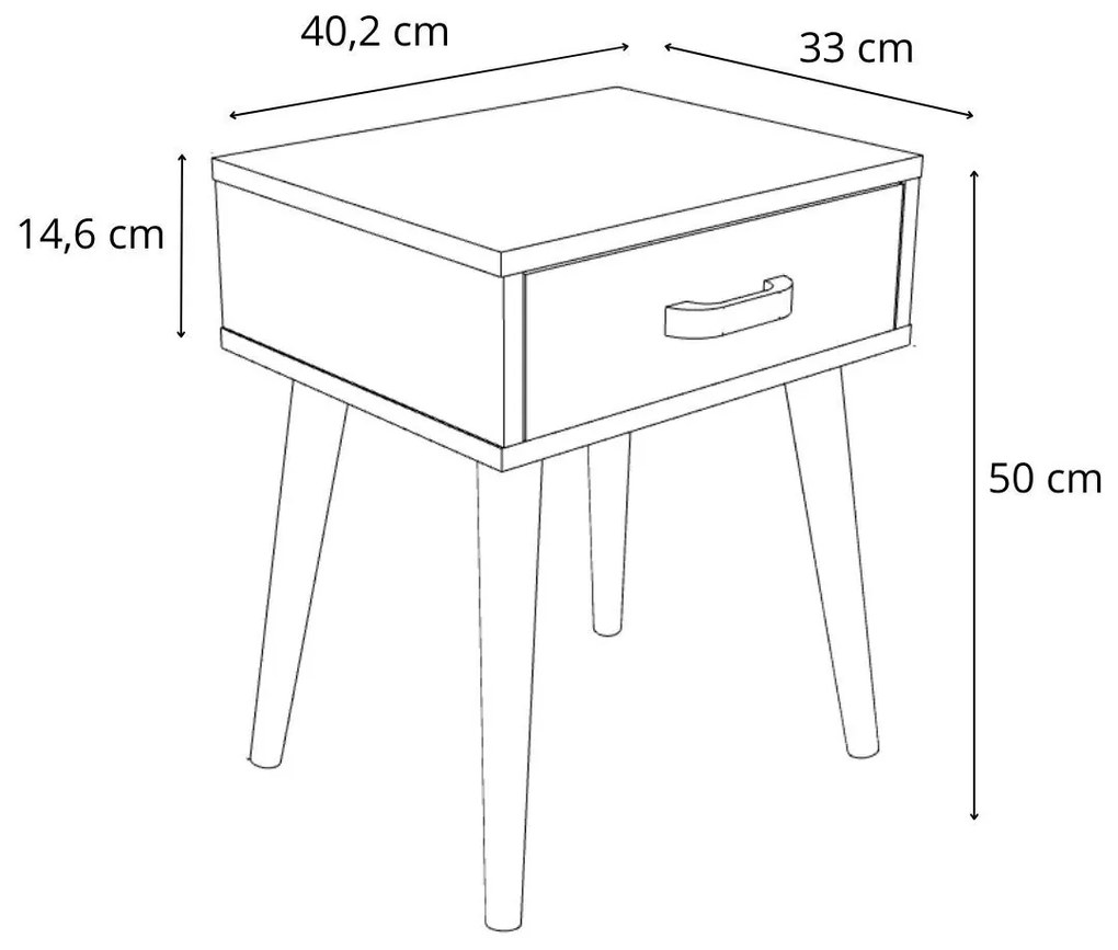 Mesa de cabeceira LUNA branca