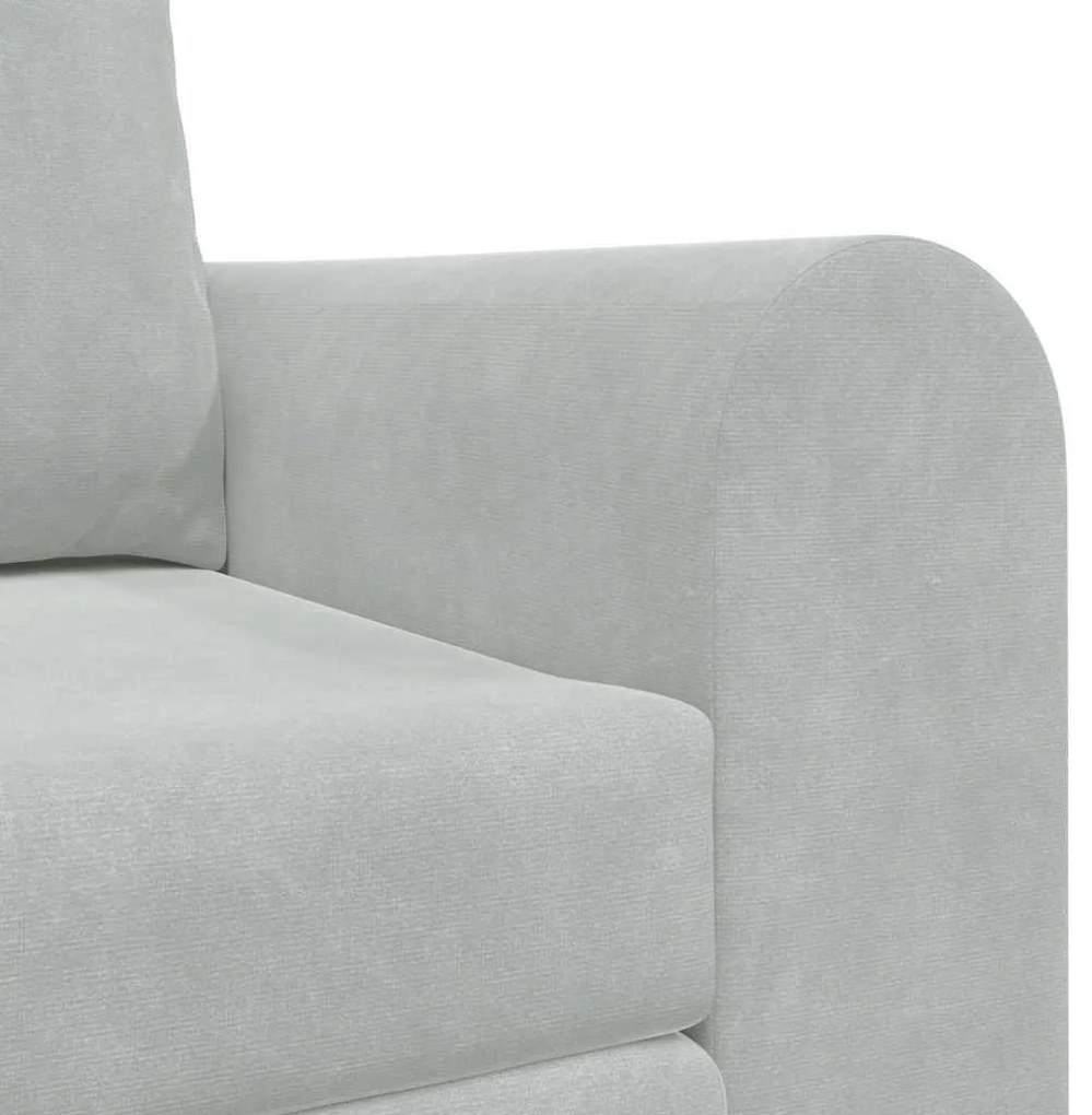 Sofá Cama de Piso 2-em-1 Cinza Claro 148x71x83 cm Veludo