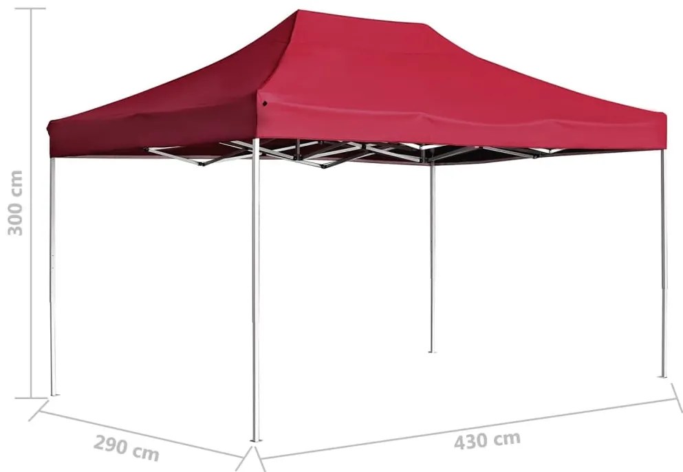 Tenda dobrável prof. para festas alumínio 4,5x3m vermelho tinto