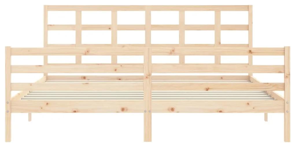 Estrutura de cama com cabeceira 200x200 cm madeira maciça