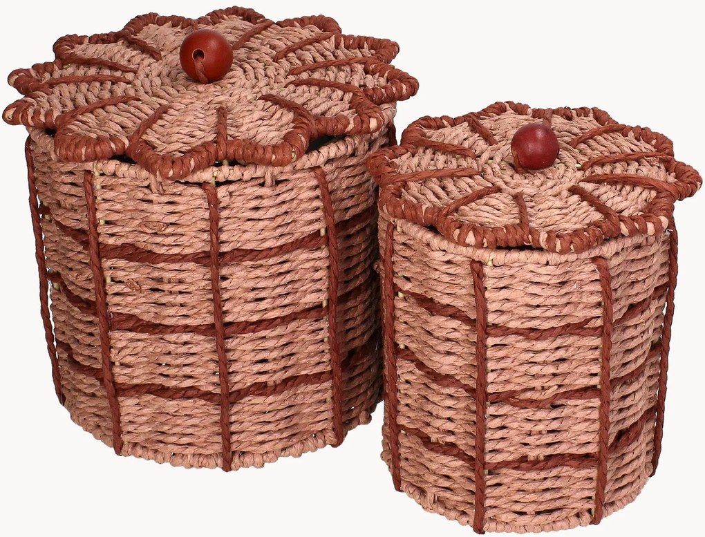 Cestos de arrumação artesanais Clara, conjunto de 2
