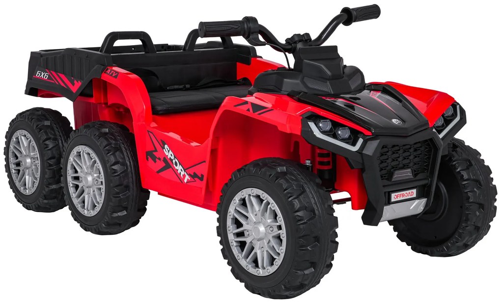 Moto 4 elétrica para crianças 12V 4x4 Sport TX ATV, Rodas Espuma EVA, assento couro ecológico Vermelha