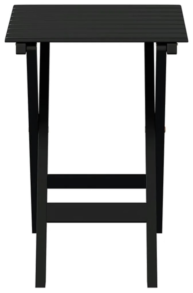 Mesa de apoio dobrável madeira de álamo maciça preto