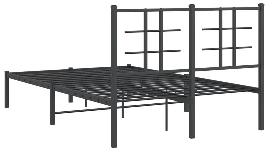 Estrutura de cama com cabeceira 120x200 cm metal preto