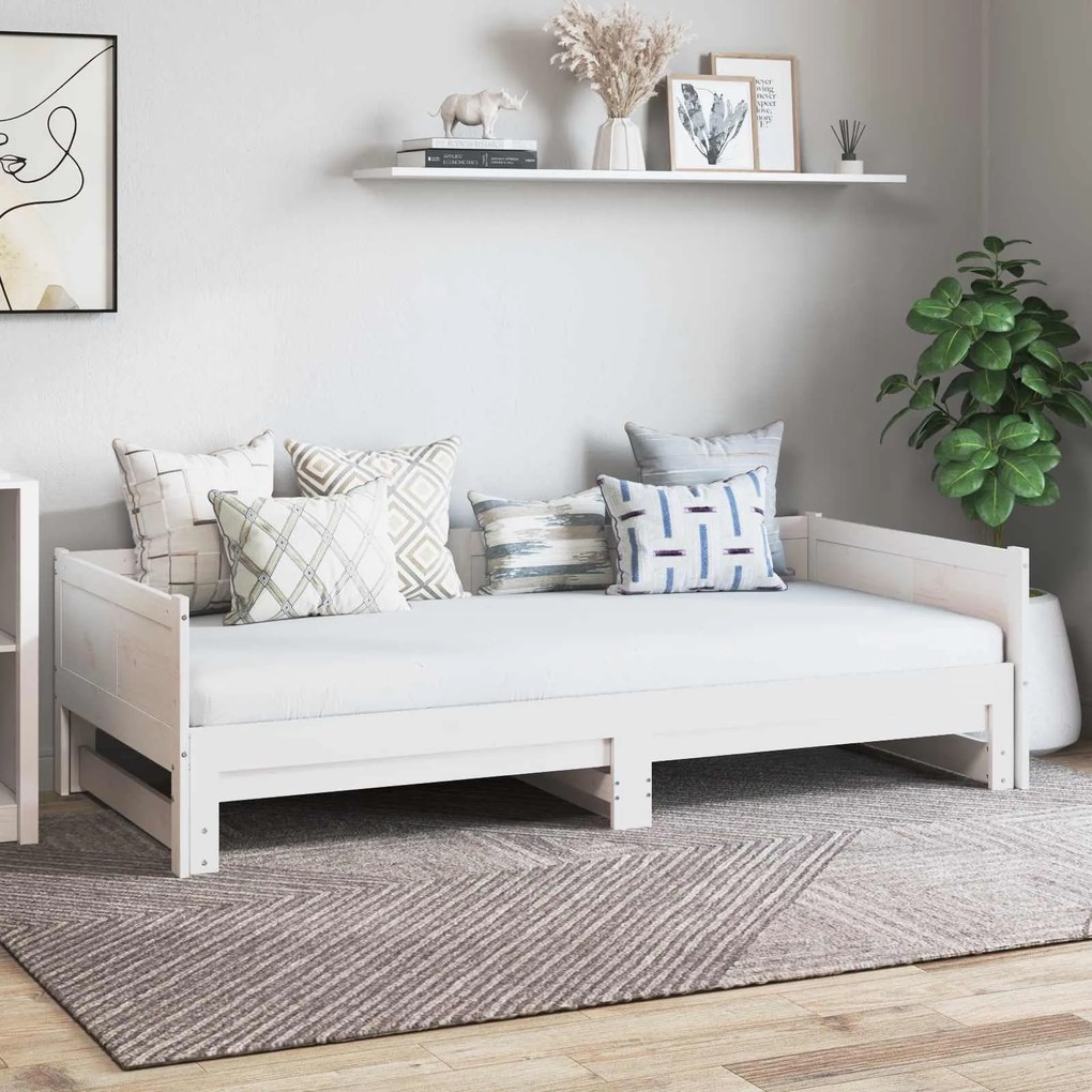 vidaXL Cama Dia Rebatível Branco 180 x 200 cm