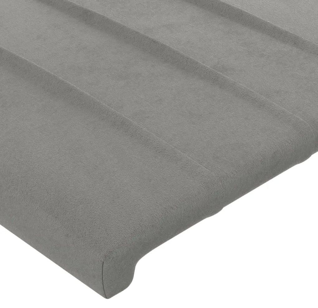 Cabeceira cama c/ abas veludo 103x16x118/128 cm cinzento-claro