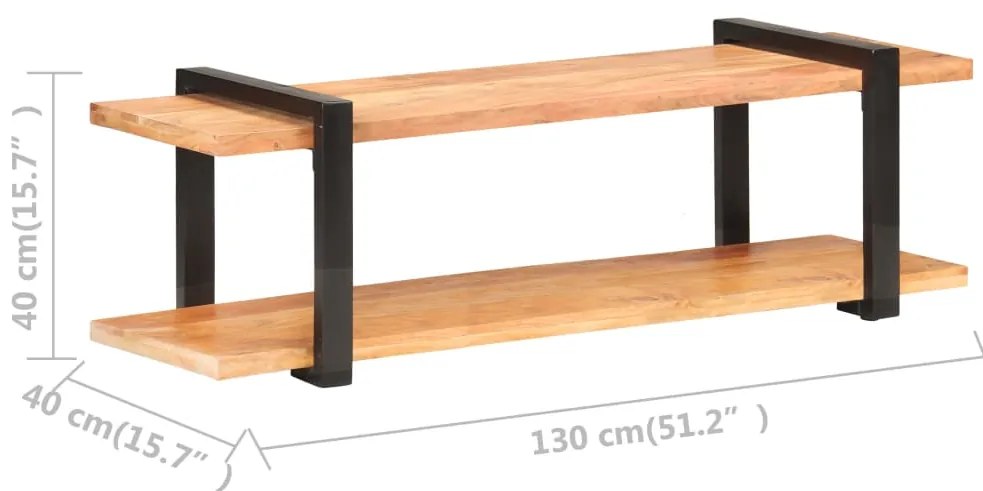 Móvel de TV 130x40x40 cm madeira de acácia maciça