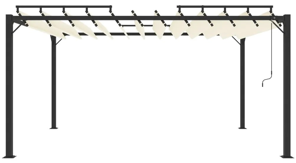 Gazebo com telhado de persiana 3x4 m tecido creme e alumínio