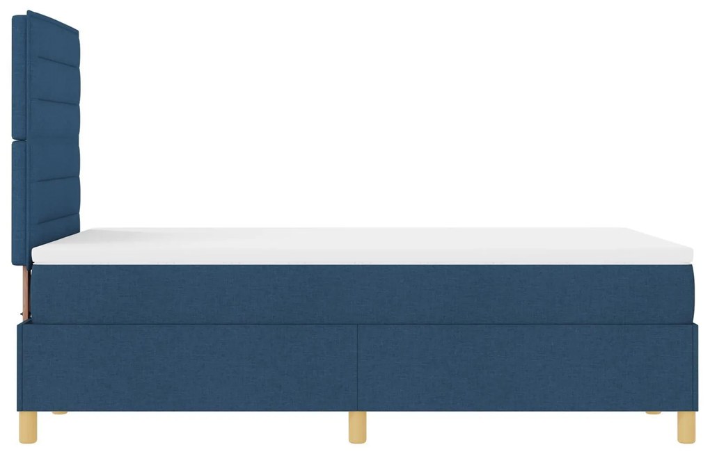 Cama Estrado com Colchão Azul Cama de Casal Pequena Tecido