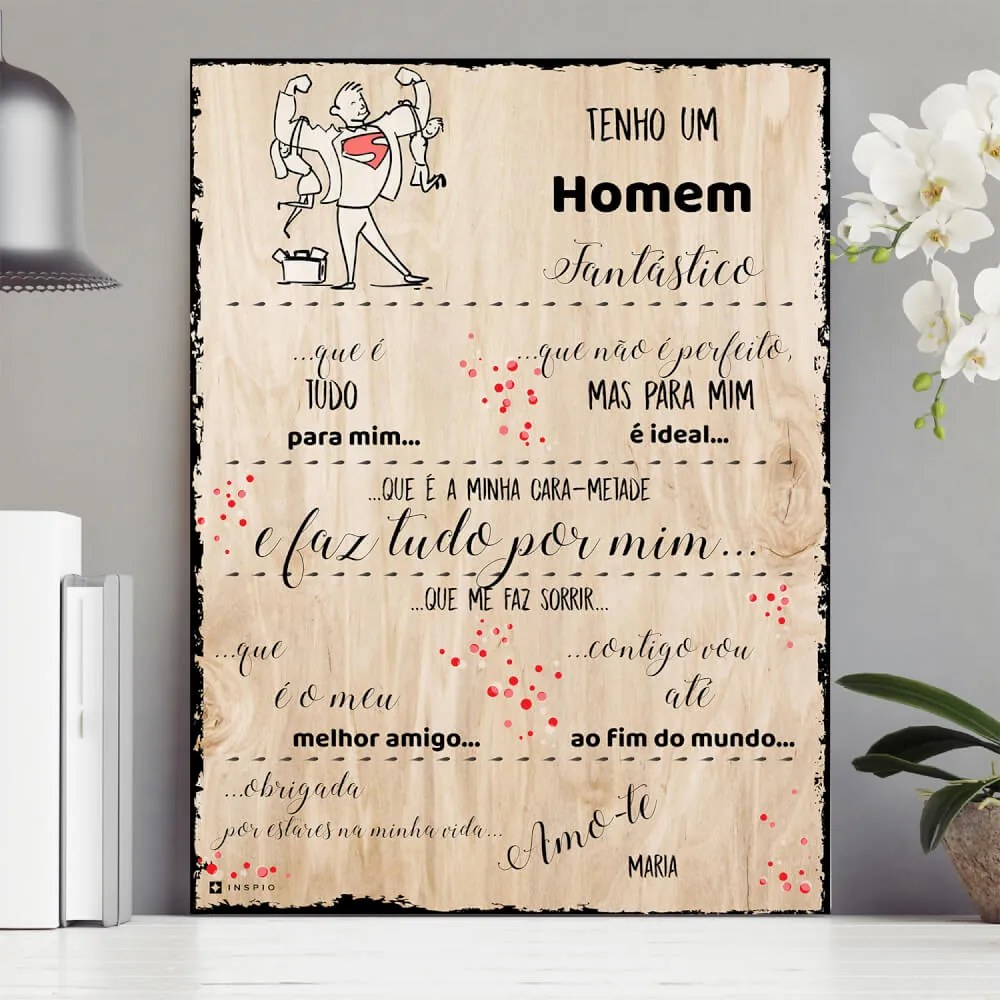 Prenda amorosa para homem - Placa decorativa