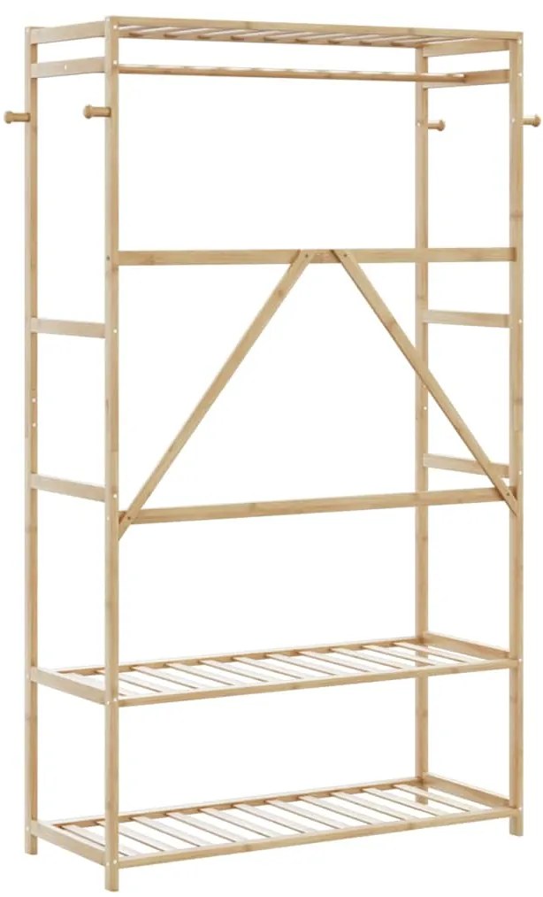 Roupeiro com prateleiras 110x40x175 cm bambu