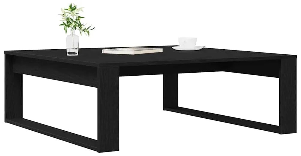 Mesa de Centro vidaXL Preta Carvalho 100x100x35 cm Madeira engenheirad