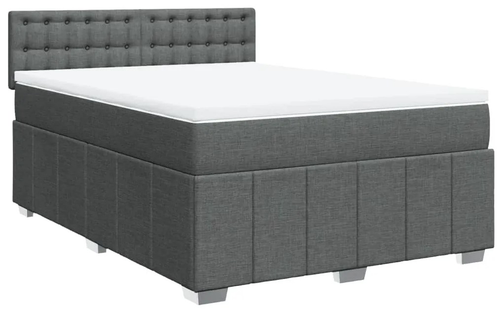Cama com molas/colchão 160x200 cm tecido cinzento-escuro