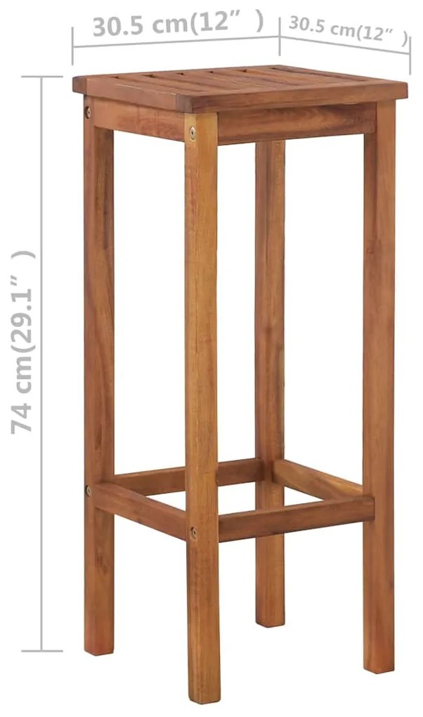 Conjunto mesa e cadeiras de bar 3 pcs madeira de acácia maciça