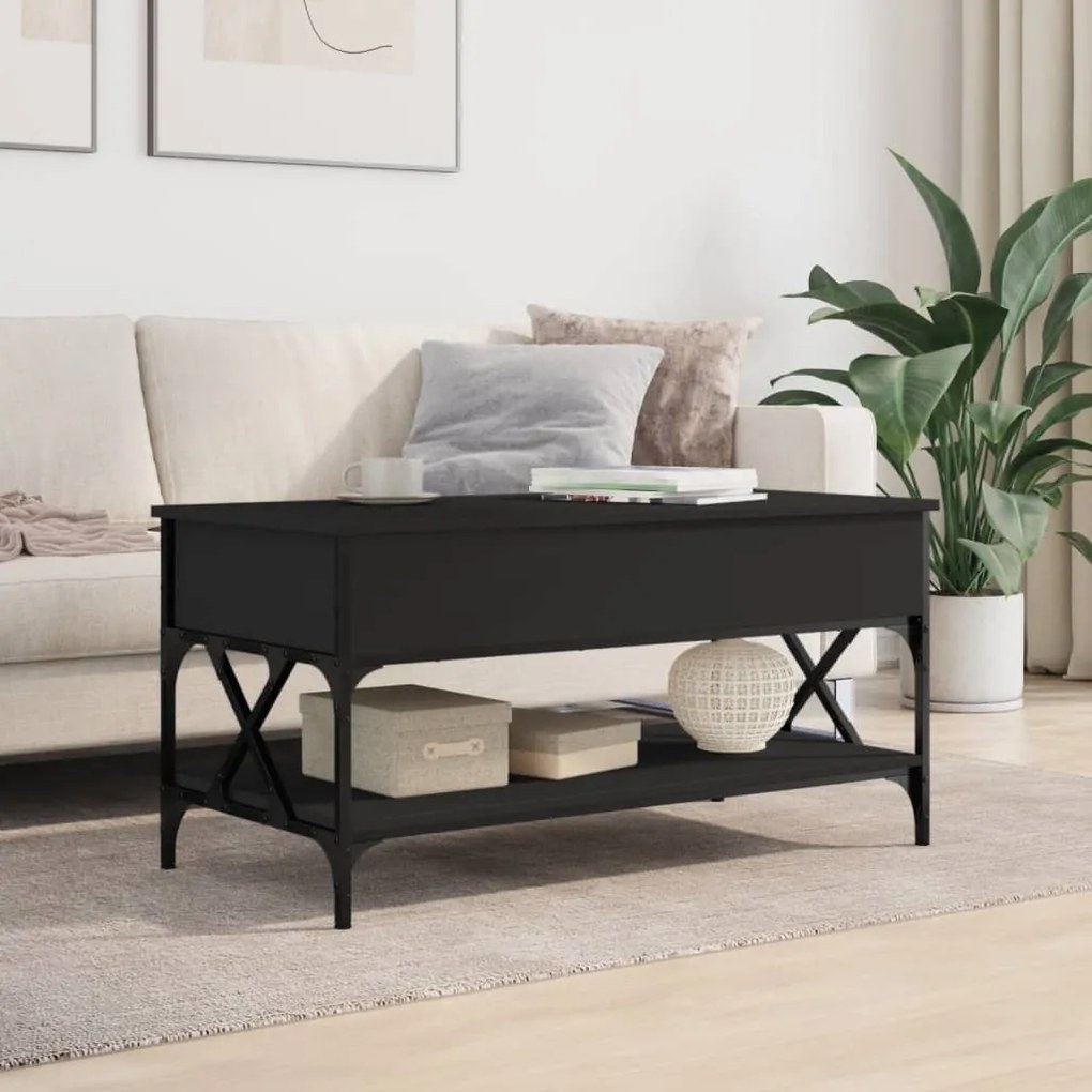 Mesa de centro 100x50x50 cm derivados de madeira/metal preto