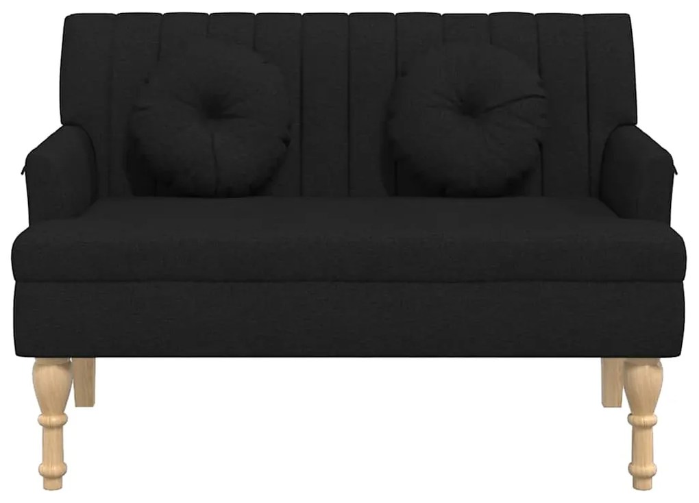 Banco c/ almofadões 113x64,5x75,5 cm tecido preto