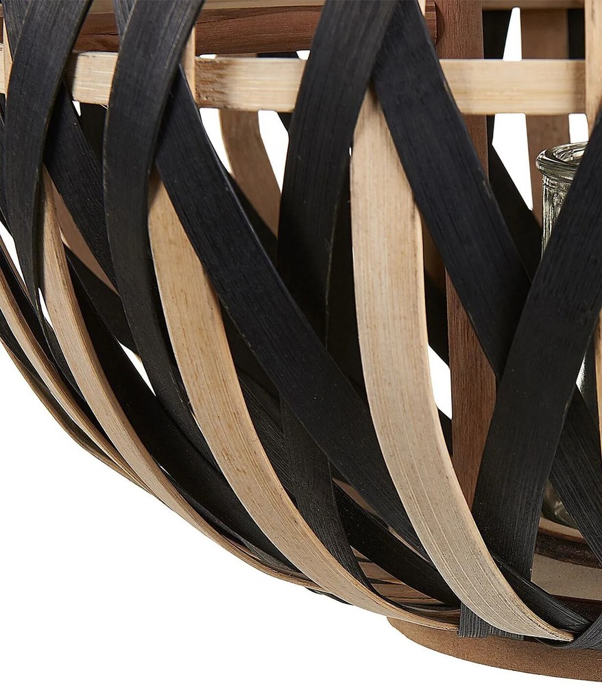 Lanterna de bambu cor natural e preto 37 cm BESAH Beliani
