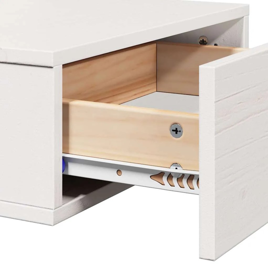 Mesa de Cabeceira Montada na Parede com gaveta 2 pcs Branco
