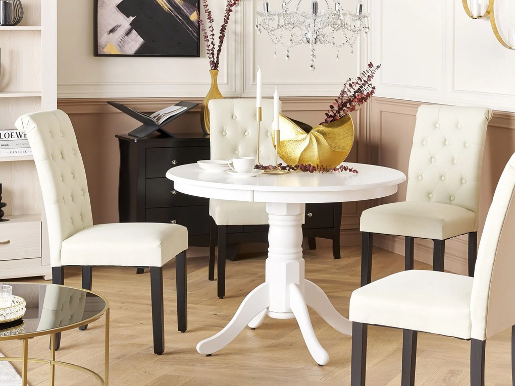 Mesa de jantar redonda branca ⌀ 100 cm AKRON Beliani