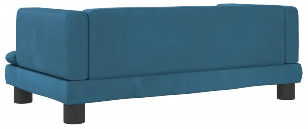 Sofá infantil 80x45x30 cm veludo azul