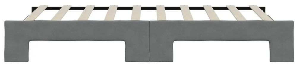 Sofá-cama com gavetão 90x190 cm tecido cinzento-escuro