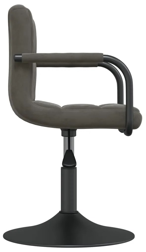Cadeiras de jantar giratórias 6 pcs veludo cinzento-escuro