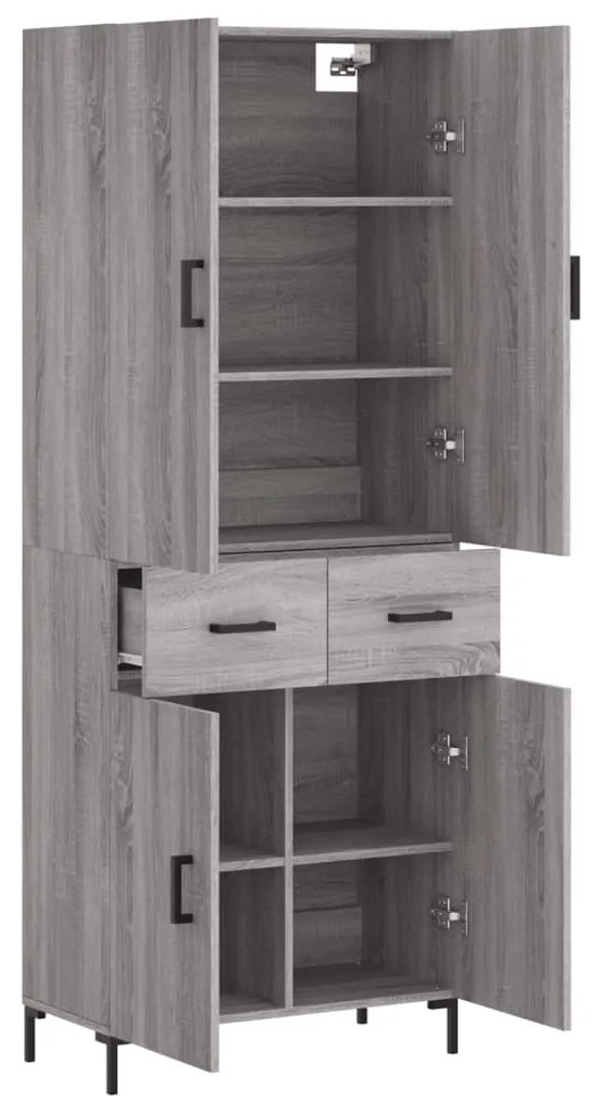 Armário alto 69,5x34x180 cm derivados de madeira sonoma cinza