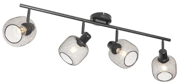 Ponto industrial preto 4-light - Bliss Mesh Industrial