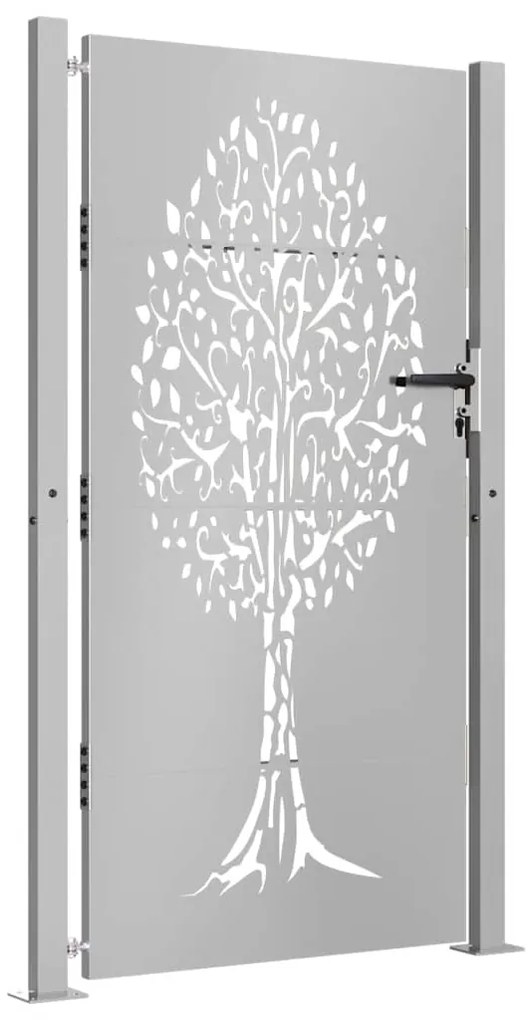 Portão de jardim 105x205 cm aço corten design árvore