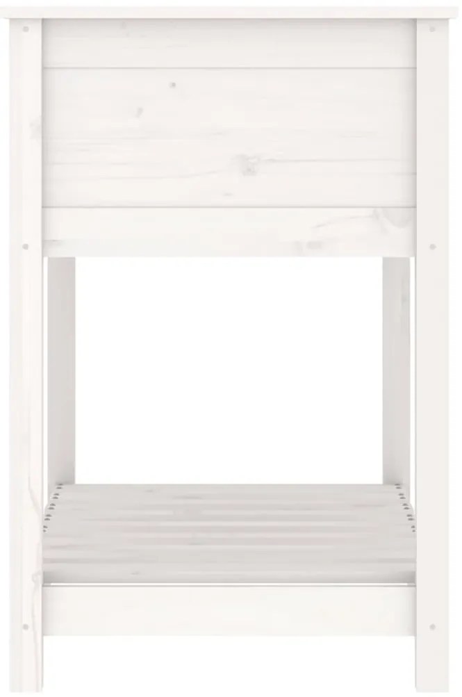 Vaso/floreira com prateleira 82,5x54x81 cm pinho maciço branco