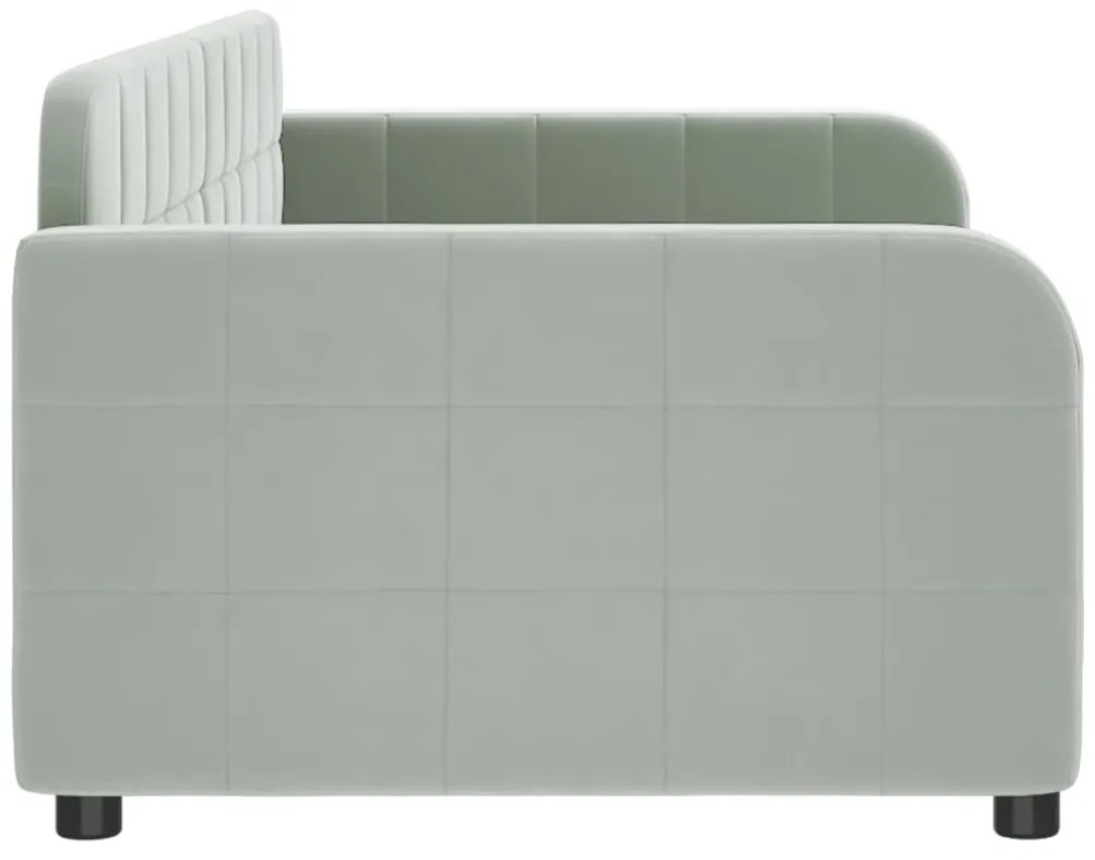 Sofá-cama 90x190 cm veludo cinzento-claro