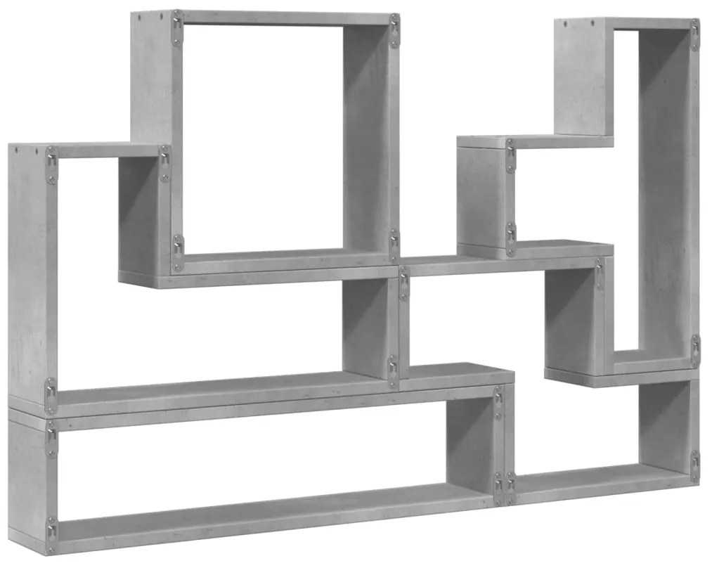Estante de parede 96x12x64 cm contraplacado cinzento