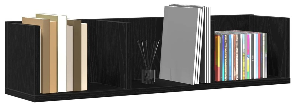 Estante de parede vidaXL para CDs em Preto Carvalho 75x18x18 cm em Mad