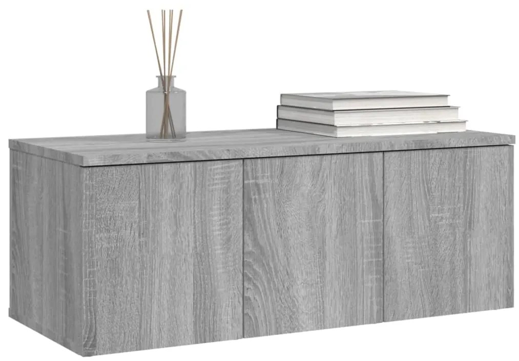 Móvel de TV 80x34x30 cm derivados de madeira cinzento sonoma