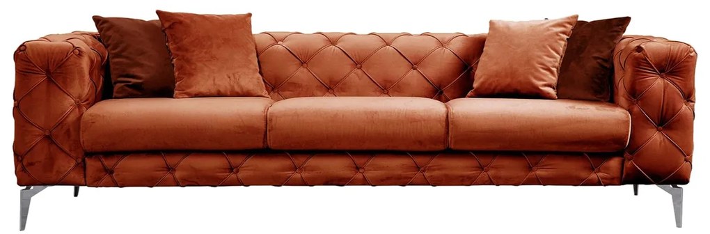 Sofá de 3 Lugares Como – Laranja – 237 cm x 73 cm x 90 cm