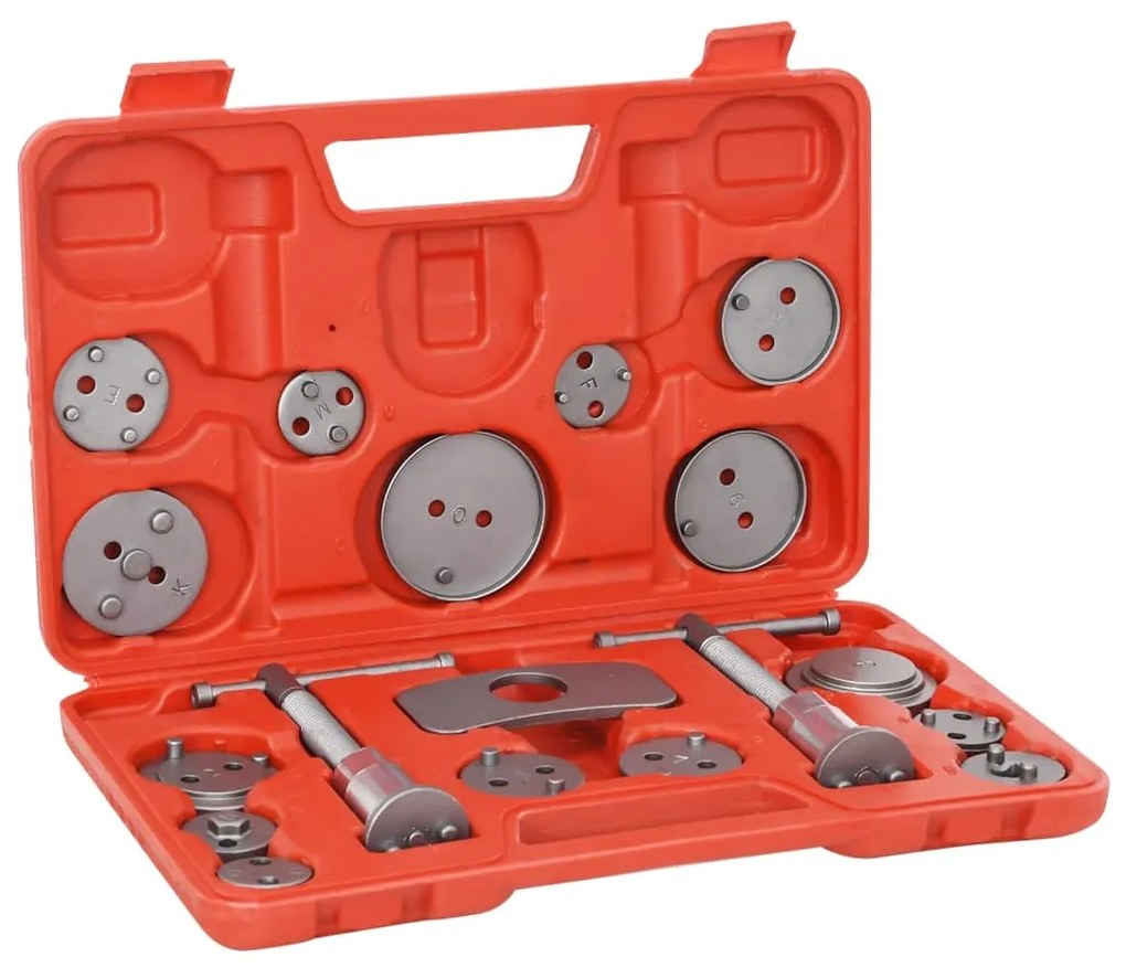 vidaXL 18 pcs kit de ferramentas recuo pistão pinça do travão de disco