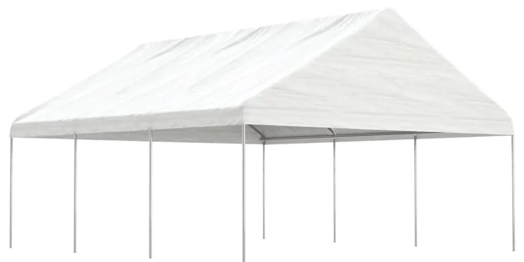 vidaXL Gazebo com telhado 6,69x5,88x3,75 m polietileno branco