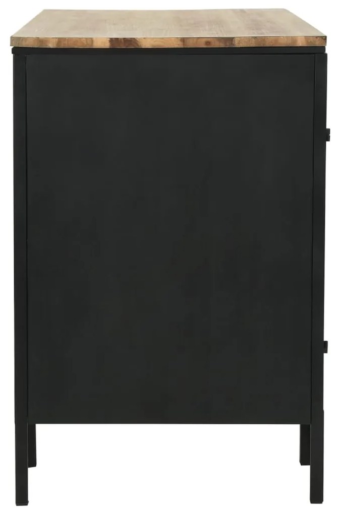 Secretária pedestal duplo madeira abeto maciça aço 120x50x76cm