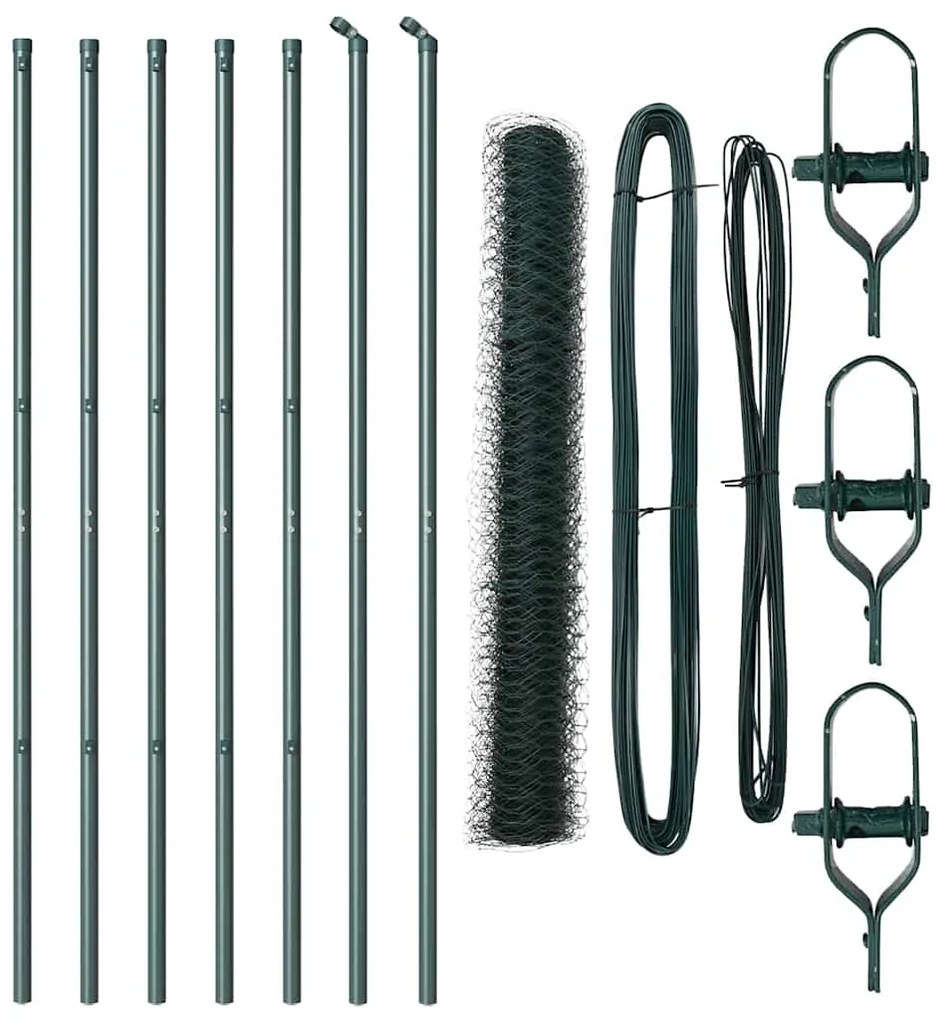 Cerca Hexagonal vidaXL Verde 1x10 m Aço