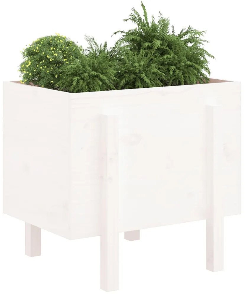 Vaso/floreira de jardim 62x50x57 cm pinho maciço branco
