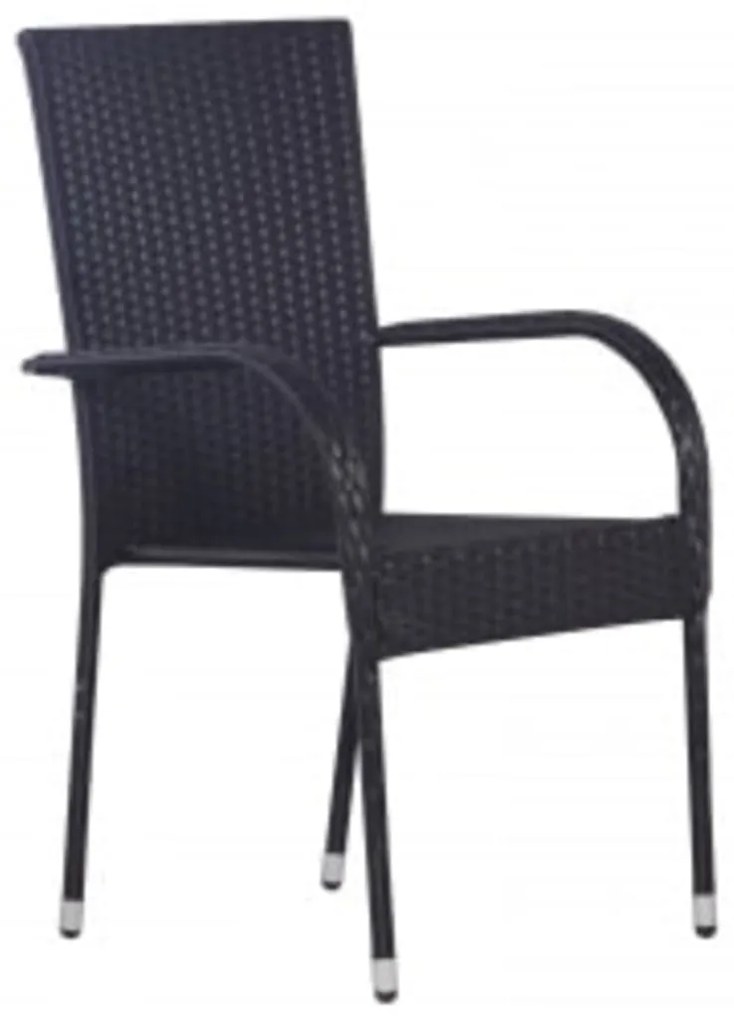 3 pcs conjunto de jantar para jardim preto