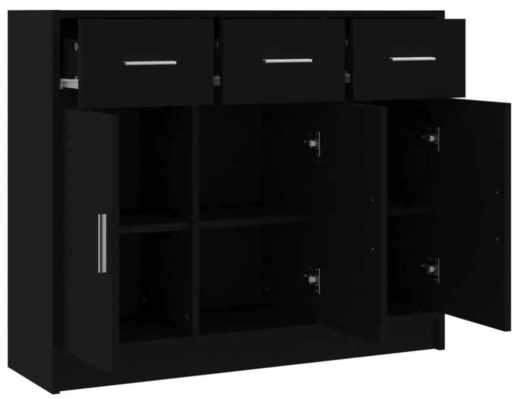 Aparador 91x28x75 cm derivados de madeira preto