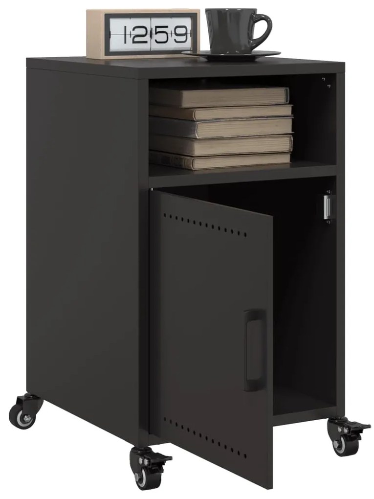 Mesas de cabeceira 2 pcs 36x39x59 cm aço preto