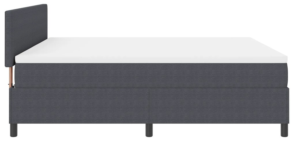 Cama Box Spring com Colchão Cinza Escuro Super King Tecido de Veludo